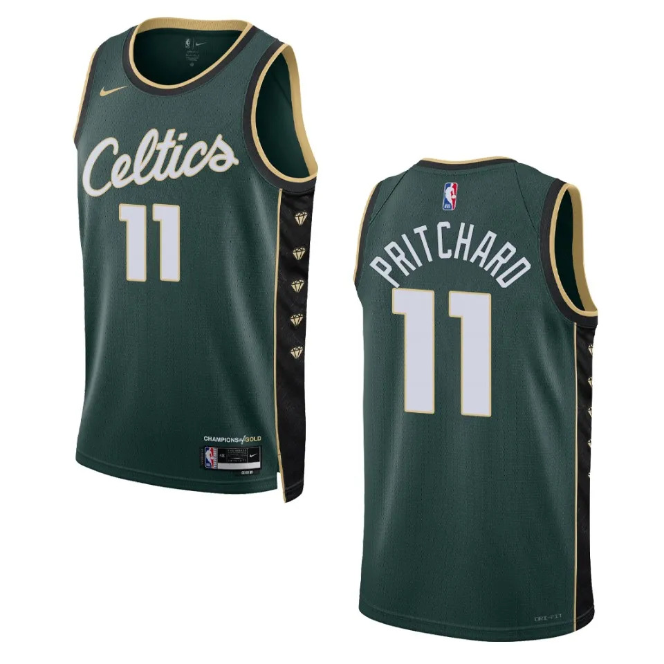 Men's Boston Celtics Payton Pritchard #11 City Edition 2022-23 Swingman Dark Green Jersey 2401SGXR